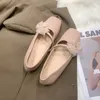 Casual schoenen voor vrouwen met bow lage hiel elegant normaal lederen vrouw schoenen vierkant teen hoge kwaliteit e chic punt Koreaanse stijl