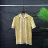 2024 Designer Fashion Hawaiian Letter Interwoven Beach Shirt for Men Designer Silk Bowling Shirt Casual Men's Summer Short Sleeve Size M-3XL #001