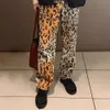 Autunno da uomo Y2K Nightclub Leopard Stampa jeans dritti con cerniera stampata casual pantaloni comodi per uomini 240428