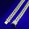 Fina smycken Sterling Silver Pass VVS Moissanite Diamonds 14K Gold Plated Miami Cuban Link Chains For Men