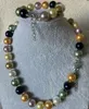 Pendientes de collar Set deslumbrante bonita mix multicolor de 12 mm Southsea Shell Pearl Bracelet