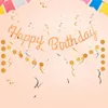Decorazioni per feste decorazioni di compleanno glitter kit scintillanti di banner dorati con cerchio di ghirlanda appeso turbini per