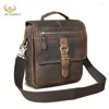 Bag Luxury Original Leder männlich fashion blaues Messenger-Design Reisekreuz 9,8 "Tablet Tote Mochila Satchel 039