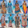 Loose Böhmen Print Bikini Deckbedecke Robe de Plage Frauen Tunika Sarong Badeanzug UPS Long Beach Pareo Kleid