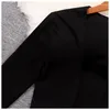 Robes de travail Femmes Black Suit Vest Crop Top Cardigan et MIDI Long Jupe Trois pièces Set Ladies Spring Summer Matching tenue 3 PCS Vêtements