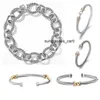 Dy Bracelet Designer Cable armbanden mode sieraden voor vrouwen mannen goud zilveren parelhoofd Kruispaarge Bangle Bracelet Open Cuff Dy Jewelry Man Party Kerstcadeau