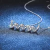 Pendenti serenity day 1,5cttw 5 pietre reale d colore da 4 mm collana moissanita completa per donne regalo S925 Sterling Silver Cioncepant Jewelry