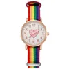 Wristwatches Casual for Women Rainbow Band ES 간단한 클래식 레이디스 쿼츠 손목 시계 선물 Relojes de Mujer D240430