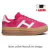 Gazelle Bold Женская обувь Cream Collegiate Green Pink Gum Solar Orange White Black Suede Leather Gazelles Platform Sneakers Plate-forme Trainers