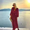 Saida De Praia Feminino 2024 Summer Woman Dress Bathing Suit Cover Ups Outlet Cape Beach Swimsuit Sequin Cardigan Bat Sleeve