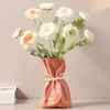 Paper Bag Vase White Ceramic Flower Vase Unique Grab Crinkle Design Boho Decorative Vases for Modern Home Decor Wedding 240422