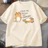 T -shirts Men Dames Fuuny Cat Mooie print T -shirt Zomer heren Casual Harajuku Oversized mannelijke kleding T -stukken 240423