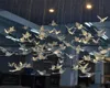 12 PC Wysokiej jakości Europejski wiszący kryształowy akryl ptak hummingbird sufit antena do domu ozdoby dekoracji sceny ślubnej 6519171