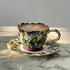 Becher Keramik Kaffee Pot Cups Tablett Set Europäische Teekanne Becher Getränke Nachmittagstee Party El
