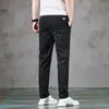 Pantaloni maschili tasca da uomo con cerniera dritta casual tratto slim fit pantaloni di business moda di alta qualità