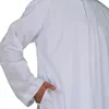 Etnische kleding polyester Oman Arabische jubba gewaad Saoedi islamitische moslimmannen lange tuniek witte boubou homme Musulman jurk umrah thobe