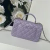Luxur Designer Bag Mini Flap Bag Handväskor Högkvalitativ svart lammskinnspåse Lyxhandtag Handväska äkta läder quiltad handväska Crossbody axelkedja med låda med låda
