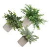 Flores decorativas 3x Green Green Indoor ou Outdoor Decor de casa artificial Pequenas plantas de eucalipto para baixa manutenção