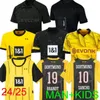 24 25 Maglie da calcio Reus Dortmunds 2023 2024 Borussia Soccer Haller Calcio Bellingham Neongelb Hummels Brandt Men Kit Kit Special All Black Maillot de Foot