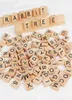 100 pcset houten alfabet scrabble -tegels zwarte letters nummers voor ambachten hout GWB156793347545
