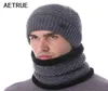 Aetrue marka zimowe czapki dla mężczyzn kobiety czaszki czapki mężczyźni dzianinowe czapki męskie maska ​​gorras bonnet ciepła szyja czapka zimowa czapka y4912687