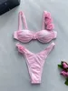 Costumi da bagno femminile brasiliano sexy 3d fiori 3d sotto cabinis femminile femminile da bagno femminile a due pezzi bici bikini costume da bagno triangolo da bagno ragazzo