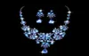 Kryształowy zestaw biżuterii ślubnej moda moda kropla kropla kropla kolczyki Zestaw Zestaw pustego kwiatu kobiecy zestaw biżuterii Prezent 2345778