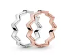 Autentyczny 925 Sterling Srebrny minimalistyczny wypolerowany zygzakowy Pierścień Luksusowy projektant biżuterii Kobiety Rose Gold Pierścienie z urokami Origina7206173