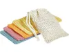 Multicolor Natural Exfoliating Mesh Bags Pouch for Shower Body Massage Scrubber Natural Organic Ramie Soap Bag Loofah Bath Spa Foa7797928