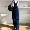 Jeans féminins femme streetwear denim saut à saut à sauts en vrac féminin filles de mode décontractées maxi sautholaires bleues maxi bassons g344