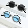 Óculos de sol Quadro de metal Moda pequena redonda Y2K UV400 Proteção Punk Tons de punk dirigindo óculos de sol para homens