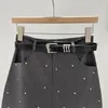 Spódnice 2024 Kolekcja wiosenna łuk haftowe haftowane od szczupłej mini spódniczki kobiety