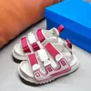 Branda de grife infantil sandálias infantis sapatos de bebê rosa preto púrpura sandália infantil tamanho 26-35 t1xx#