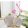 Wazony marmurowy wzór ceramiczny wazon klasyczny słoik do przechowywania z osłoną kwiatowy garnek kwiatowy dekoracja