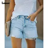 Jeans de mujer Ladiguard 2024 Palacías de soporte pantalones cortos de mezclilla Botones Vintage Femeninos cortos Femeninas Femeninas