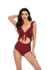 Dames badmode 2024 sexy ruche één stuk zwempak vrouwelijk plus size dames monokini zwemmers badpakken strandkleding dames xxl