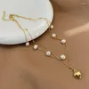 Anhänger Halsketten Mode einzigartiges Design elegantes und exquisites Doppelschicht Perlen Liebe Halskette Frauen Schmuck Hochzeitsfeier Premium Geschenk