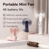 Yanke tragbarer Fan Mini Handheld Fan USB 4800MAH Typc-C Aufladen Handgehalten kleiner Taschenlüfter mit Power Bank Taschenlampe Feature 240423