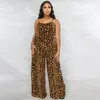 Sprzedaż kombinezonu Summer Leopard Print Suspender Casual Oversized for Women 240423