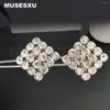 Boucles d'oreilles ACCESSOIRES DE BIEAUX RETRO STYLE FULLE CRIST CRIST CRIST SQUATE POUR LES Fêtes et cadeaux pour femmes