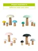 Décorative de champignons à bouton décoratif sculptures accessoires kawaii figurines nordics décorations chênes en bois de bois artisanal 240425