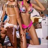Swimwear femminile 2024 sexy Halter retrò con stampa floreale con leoprad bandage cavo abito da bagno bibico femminile da bagno alta donna bikini