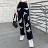 Y2k Jeans Women ButterflyPattern Loose Leisure Korean Style Chic Trendy Cool Streetwear Female Bottom Ins Outfit 240423