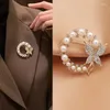 Broches belles-carreaux de notation de perle brillante pour femmes épingles de couronne unisexe du bureau de bureau accessoires décontractés cadeaux