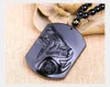 Obsidian Wolf Head Necklace Pendant Carved Stone Wolf Totems Lucky Amulet Beads Necklaces For Women Men Cool Jewelry7193377