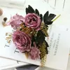 Decoratieve bloemen kunstmatige zijden boeket 5 hoofden pioen 30 8 cm trouwhuis kantoorfeestrestaurant decoratie