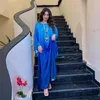 Vêtements ethniques Maroc Eid Party Satin Bat Sleeve Femmes musulmanes Abaya Long Maxi Robe Dubaï Turquie Kaftan Arabe Viens Islam Vestidos Jalabiya