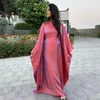 Etnische kleding Dubai Abaya Vrouwen Eid Ramadan Moslim Maxi -jurk vrouwelijke vleermuishuls kaftan robe djellaba kalkoen gebedjurk Arabische caftan