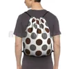 Plecak Grey-Brown Polka Dots Duże na białych torbach ze sznurkiem worka na siłownię Wodoodporna kropka Polkadot plamy