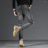 Jeans masculin de haute qualité gris hommes slim stretch stretch pantalon denim streetwear vachets grattés pantalon masculin tendance homme hombre